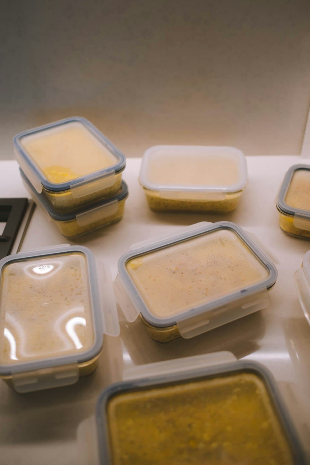 Clear plastic food containers with lids